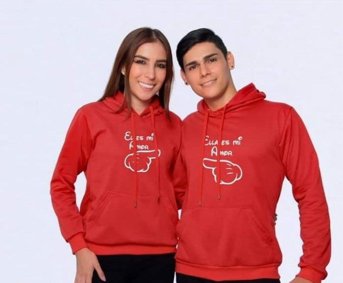 Buzo Buso Hoodie Rojo Pareja